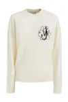 Jw Anderson Graphic Print Wool Crew Neck Sweater In Beige