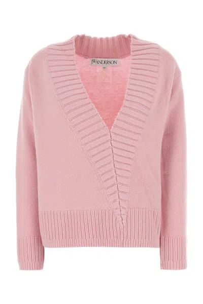 Jw Anderson Draped Tie Front Jumper-m Nd  Female In Pink