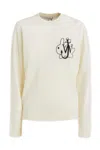 Jw Anderson Graphic Print Wool Crew Neck Sweater In White