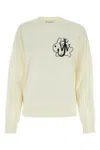Jw Anderson Graphic Print Wool Crew Neck Sweater In White