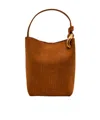 Jw Anderson The Jwa Corner Bucket Suede In Brown