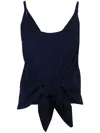 Jw Anderson Knot-detail Plissé Top In Blue