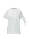 Jw Anderson White Solid Crew Neck T-shirt In White