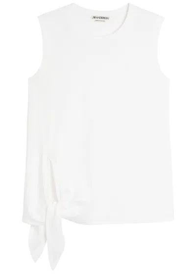 Jw Anderson Knotted Cotton Tank Top In White