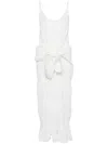 JW ANDERSON WHITE KNOTTED PLEATED MAXI DRESS