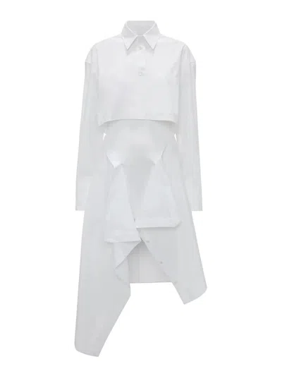 Jw Anderson Knotted Shirt Dress In White