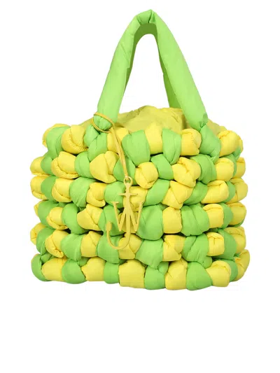 Jw Anderson Knotted Tote Bag In Lime Green/yellow