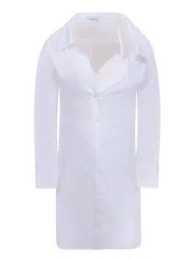 Pre-owned Jw Anderson J.w. Anderson Lace Detail White Shirt Dress