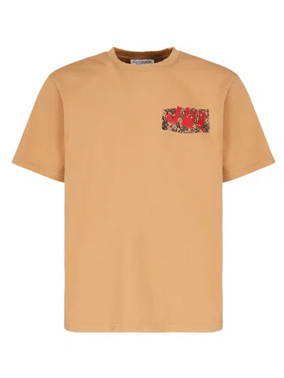 Jw Anderson Lace Effect Beige T Shirt