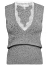 Jw Anderson Lace-trimmed Cotton-blend Sweater Vest In Black