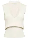 Jw Anderson J.w. Anderson White Lace-trim Knit Top In Neutrals