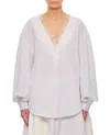 Jw Anderson V-neck Lace Trim Shirt