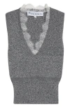 Jw Anderson Lace Trim V-neck Sweater Vest In Black/white