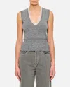Jw Anderson Lace-trimmed Cotton-blend Sweater Vest In Grey