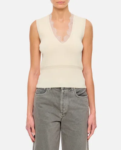 JW ANDERSON LACE TRIM V NECK VEST