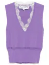 Jw Anderson Lace Trim V Neck Vest In Purple