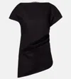 Jw Anderson Lace-trimmed Asymmetric Cotton Top In Black