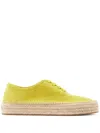 Jw Anderson Suede Lace-front Platform Espadrille In Yellow