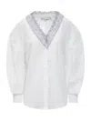 Jw Anderson V-neck Lace Trim Shirt In White