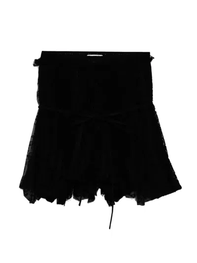 Jw Anderson Lace-panelled Mini Skirt In Black