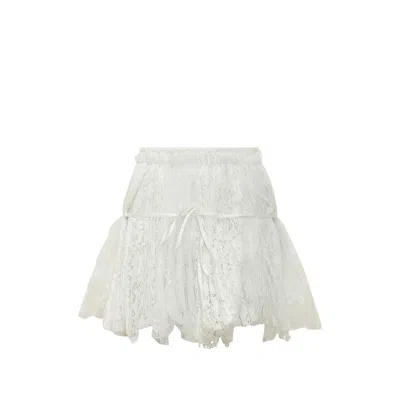 Jw Anderson Asymmetric Tie-detailed Lace Mini Skirt In Multi