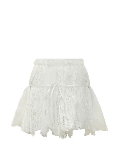 Jw Anderson Lace-trim Tie-fastening Skirt In Neutral