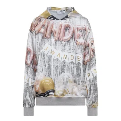 【J.W ANDERSON】intarsia-logo long-sleeve hoodie JW Anderson intarsia-logo long-sleeve Hoodie | White | FARFETCH
