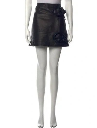 Pre-owned Jw Anderson Lamb Leather Mini Skirt In Black