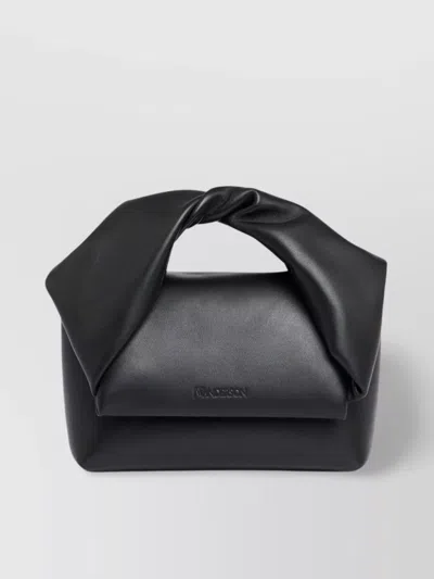 Jw Anderson Lambskin Shoulder Bag Chain Strap In Black