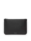 Jw Anderson Large Bumper Leather Pouch In Black