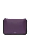 Jw Anderson Purple Leather Large Bumper-tube Clutch In Purple