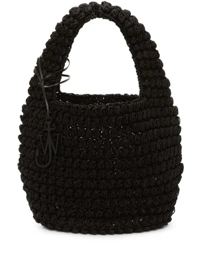 Jw Anderson Large Popcorn Tote Bag In Black