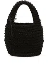 Jw Anderson Large Knit Shopping Bag With Loop Detailing In Black