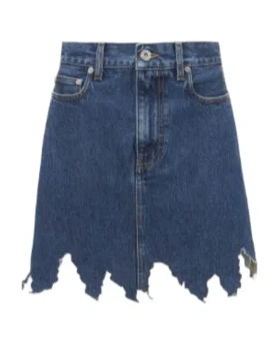 JW ANDERSON JW ANDERSON LASERCUT DENIM MINI SKIRT