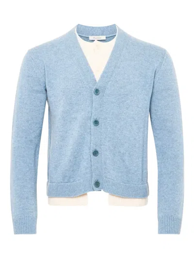 Jw Anderson Layered Cardigan In Blue