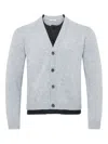 Jw Anderson Contrast Layered Cardigan In Gray