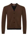 Jw Anderson Brown Cashmere Blend Layered Cardigan In Brown