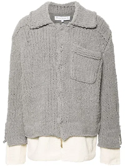 Jw Anderson Layered Cardigan In Grey