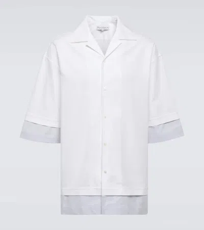 Jw Anderson Layered Cotton Shirt In White