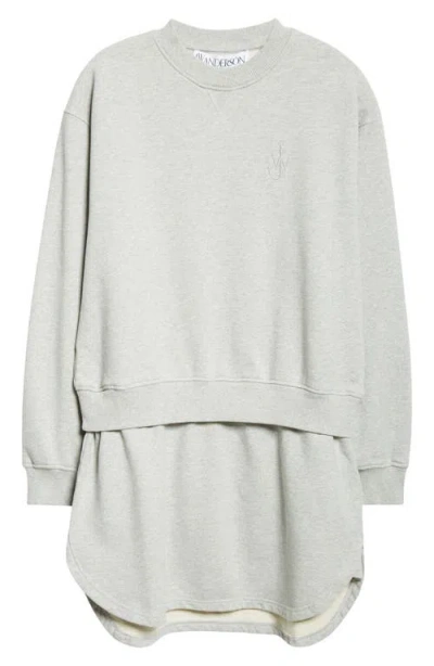 Jw Anderson Woman Mini Dress Light Grey Size L Cotton In Gray