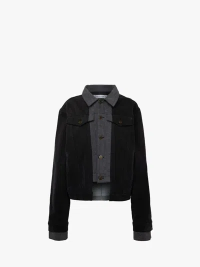 Jw Anderson Denim Panelled Jacket In Grey