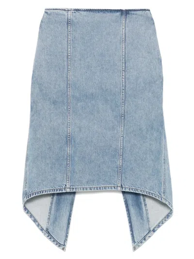 Jw Anderson Layered Midi Skirt In Blue