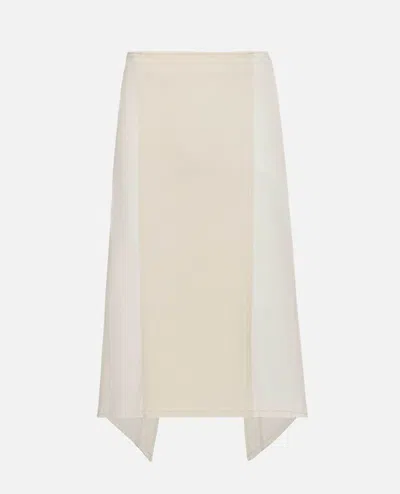 Jw Anderson Layered Midi Skirt In Neutral