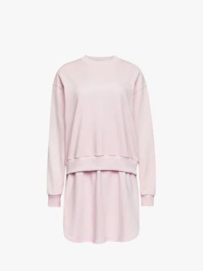 Jw Anderson Layered Sweatshirt Dress In Pink