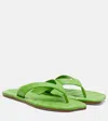 Jw Anderson Leaf Leather Thong Sandals In Green