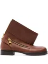 Jw Anderson Biker Foldover Shaft Bootie In Brown