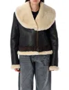 Jw Anderson J. W. Anderson Leather Aviator Jacket In Brown