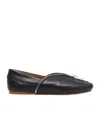 Jw Anderson Biker Ballerina Ballet Flats In Black Leather In Black