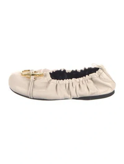 Pre-owned Jw Anderson Leather Ballet Flats In Neutral