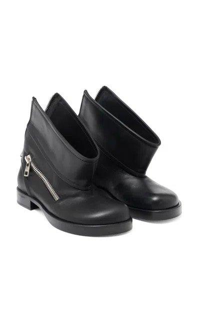 Jw Anderson Leather Biker Boots In Black